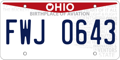OH license plate FWJ0643