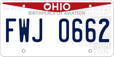 OH license plate FWJ0662
