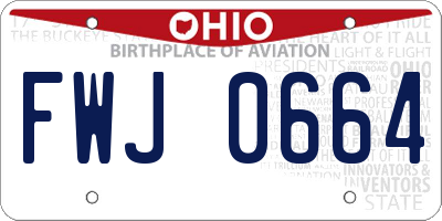 OH license plate FWJ0664