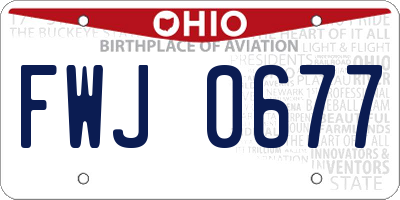 OH license plate FWJ0677