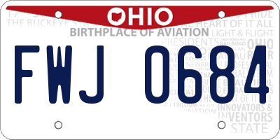 OH license plate FWJ0684