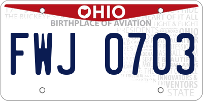 OH license plate FWJ0703