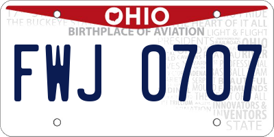 OH license plate FWJ0707
