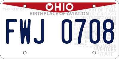 OH license plate FWJ0708