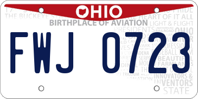 OH license plate FWJ0723