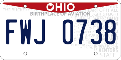 OH license plate FWJ0738