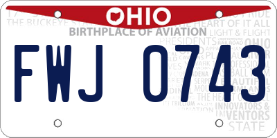OH license plate FWJ0743