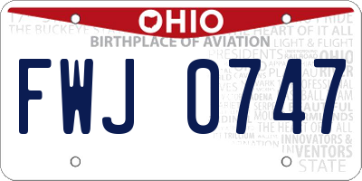 OH license plate FWJ0747