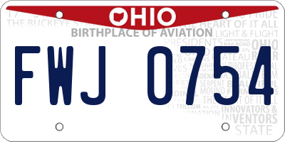 OH license plate FWJ0754