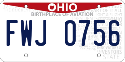 OH license plate FWJ0756