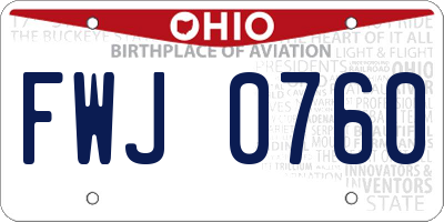OH license plate FWJ0760