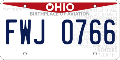 OH license plate FWJ0766