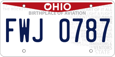 OH license plate FWJ0787