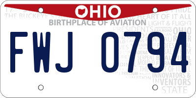 OH license plate FWJ0794