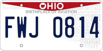 OH license plate FWJ0814
