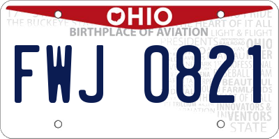 OH license plate FWJ0821