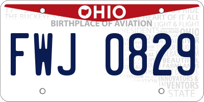 OH license plate FWJ0829