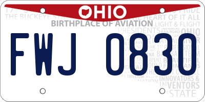 OH license plate FWJ0830
