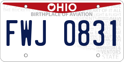 OH license plate FWJ0831