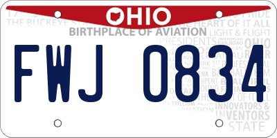 OH license plate FWJ0834