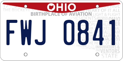 OH license plate FWJ0841