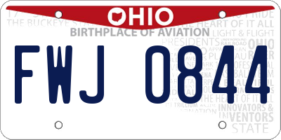 OH license plate FWJ0844