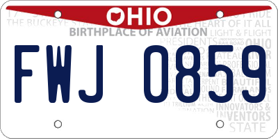 OH license plate FWJ0859