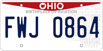 OH license plate FWJ0864