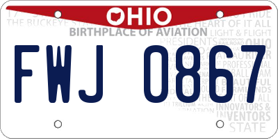 OH license plate FWJ0867