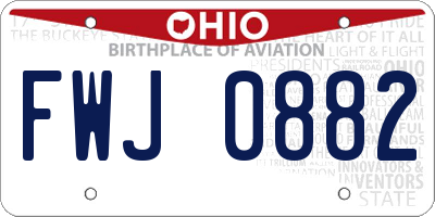 OH license plate FWJ0882