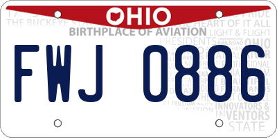 OH license plate FWJ0886