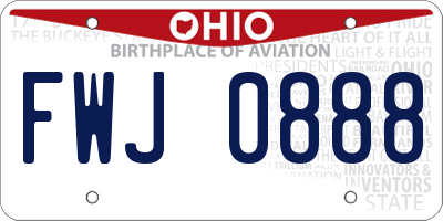 OH license plate FWJ0888