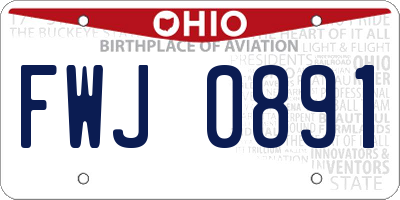 OH license plate FWJ0891