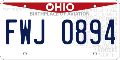 OH license plate FWJ0894