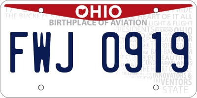 OH license plate FWJ0919