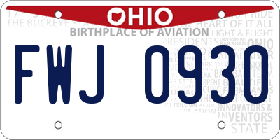OH license plate FWJ0930