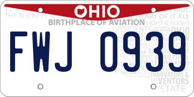OH license plate FWJ0939