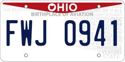 OH license plate FWJ0941