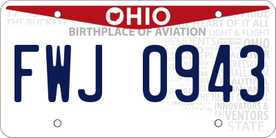OH license plate FWJ0943
