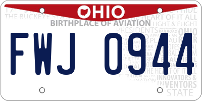 OH license plate FWJ0944