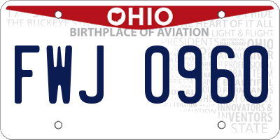 OH license plate FWJ0960