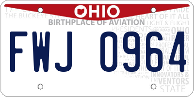 OH license plate FWJ0964