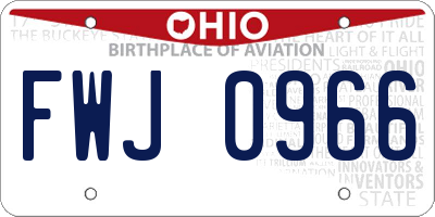 OH license plate FWJ0966