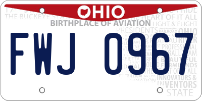 OH license plate FWJ0967
