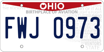 OH license plate FWJ0973