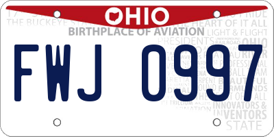 OH license plate FWJ0997