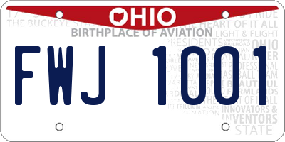 OH license plate FWJ1001