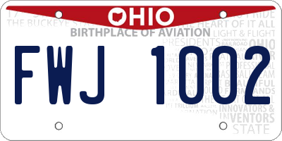 OH license plate FWJ1002