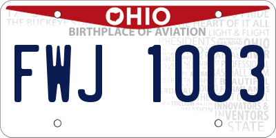 OH license plate FWJ1003