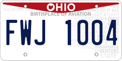 OH license plate FWJ1004